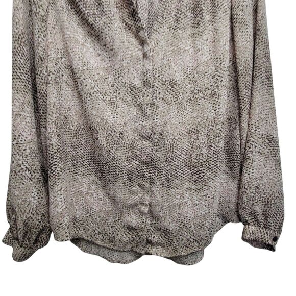 Kenar Brown And Pink Animal Print Flowy Hidden Button Top Size Small - Picture 4 of 11